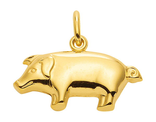 Schwein Anhänger Kettenanhänger aus 333 Gold