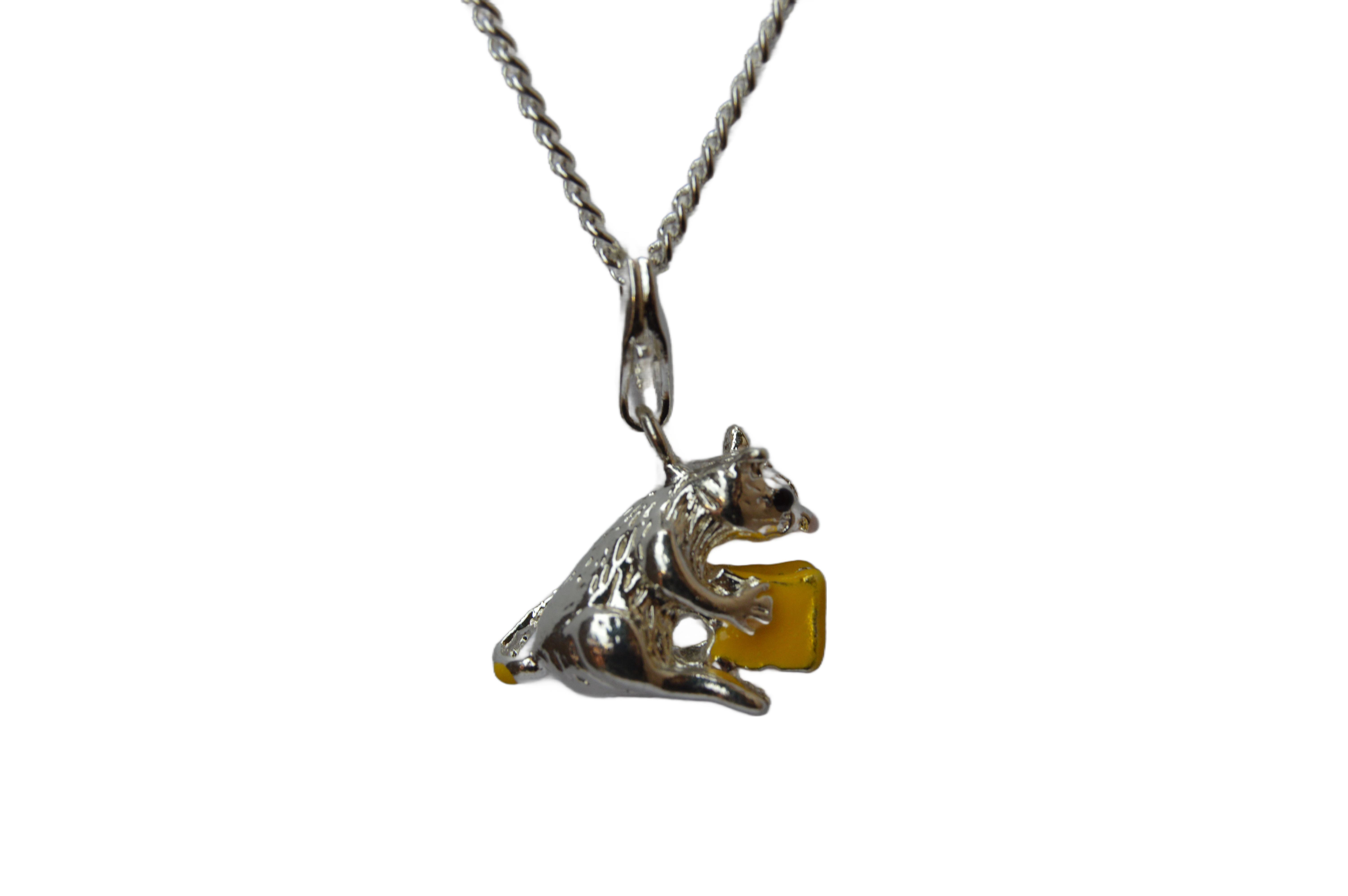 Charm Anhänger Maus mit Käse