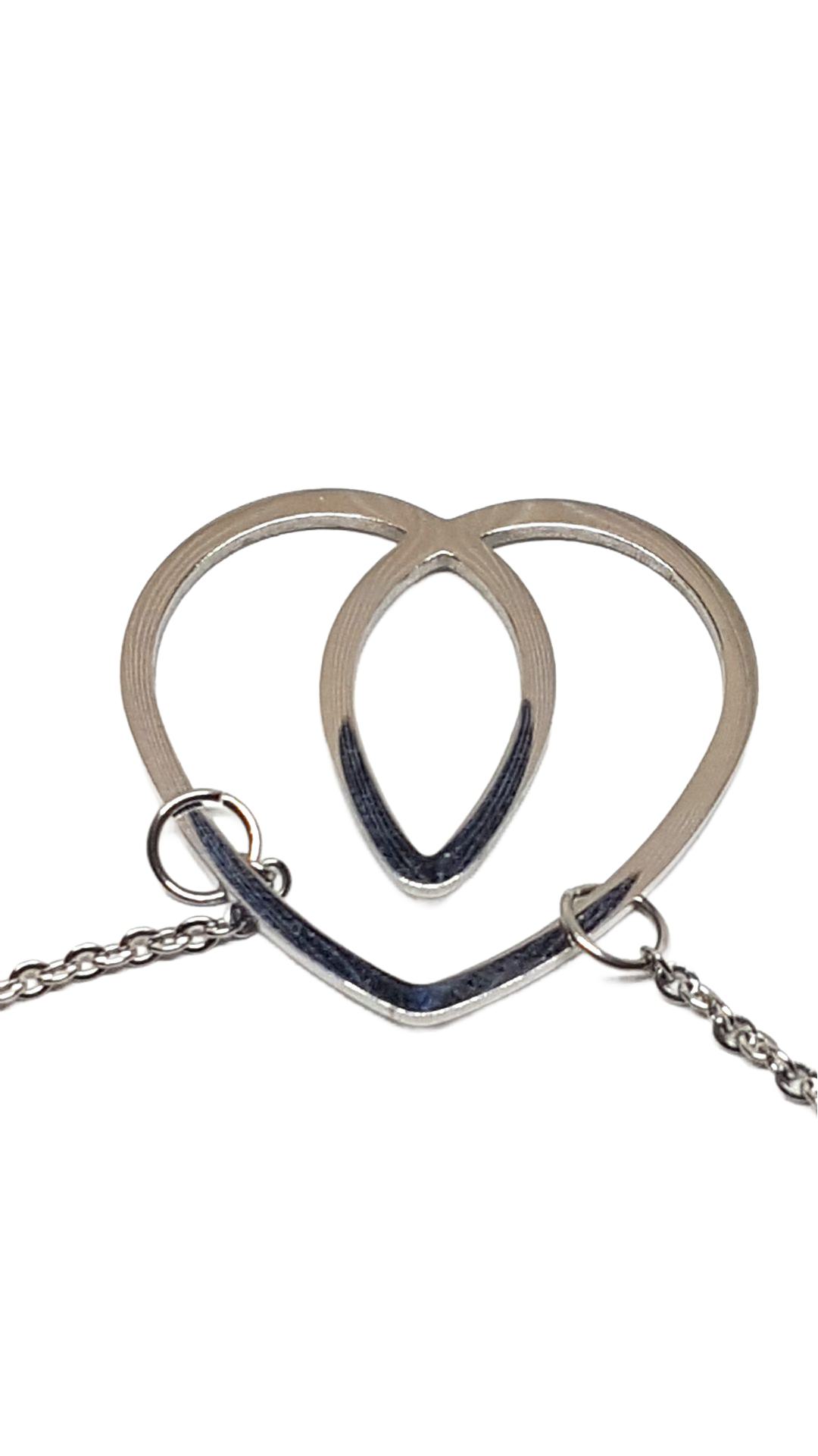 Herz Kette aus Edelstahl 97cm