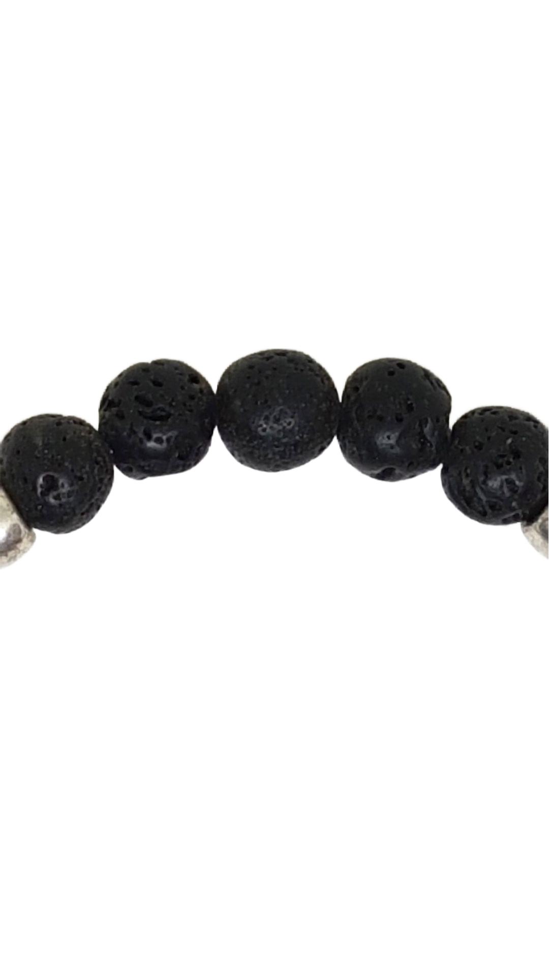 Armband aus echt Leder mit echten Lava Steinen von Lanzarote (Handarbeit)