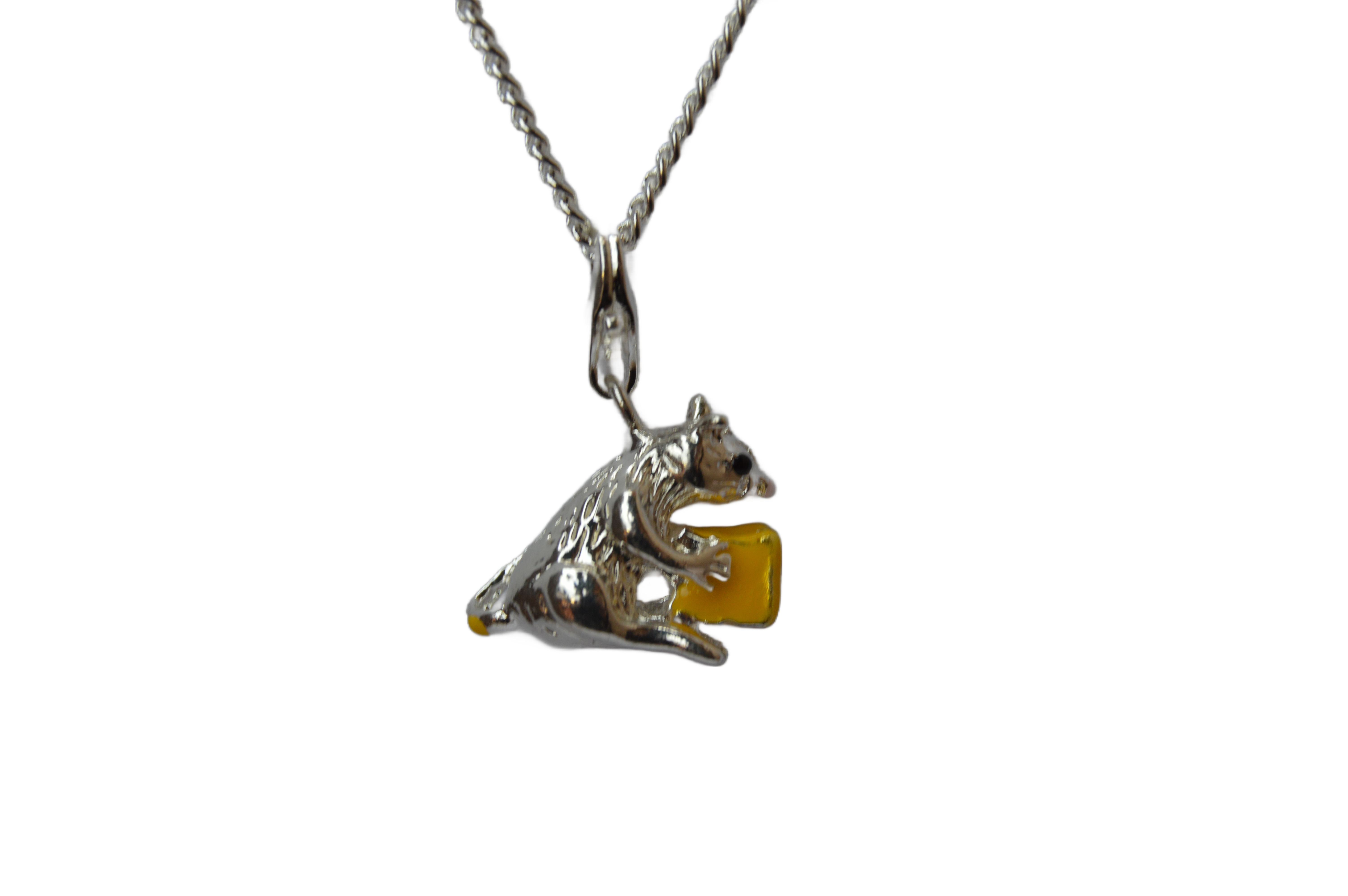 Charm Anhänger Maus mit Käse