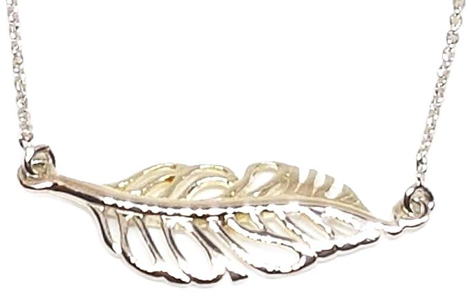 Feder Collier aus 925 Echt Silber