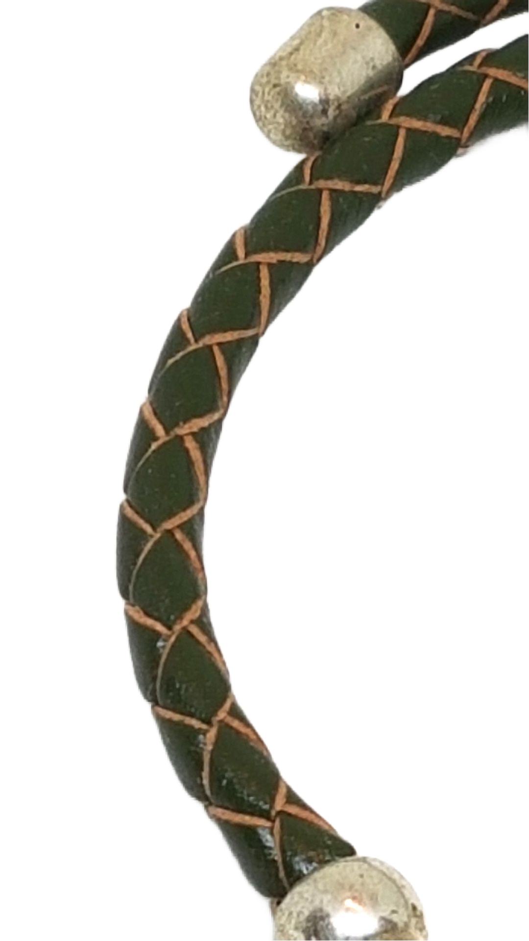 Armband aus echt Leder mit Zirkonia Steinen von Lanzarote (Handarbeit)