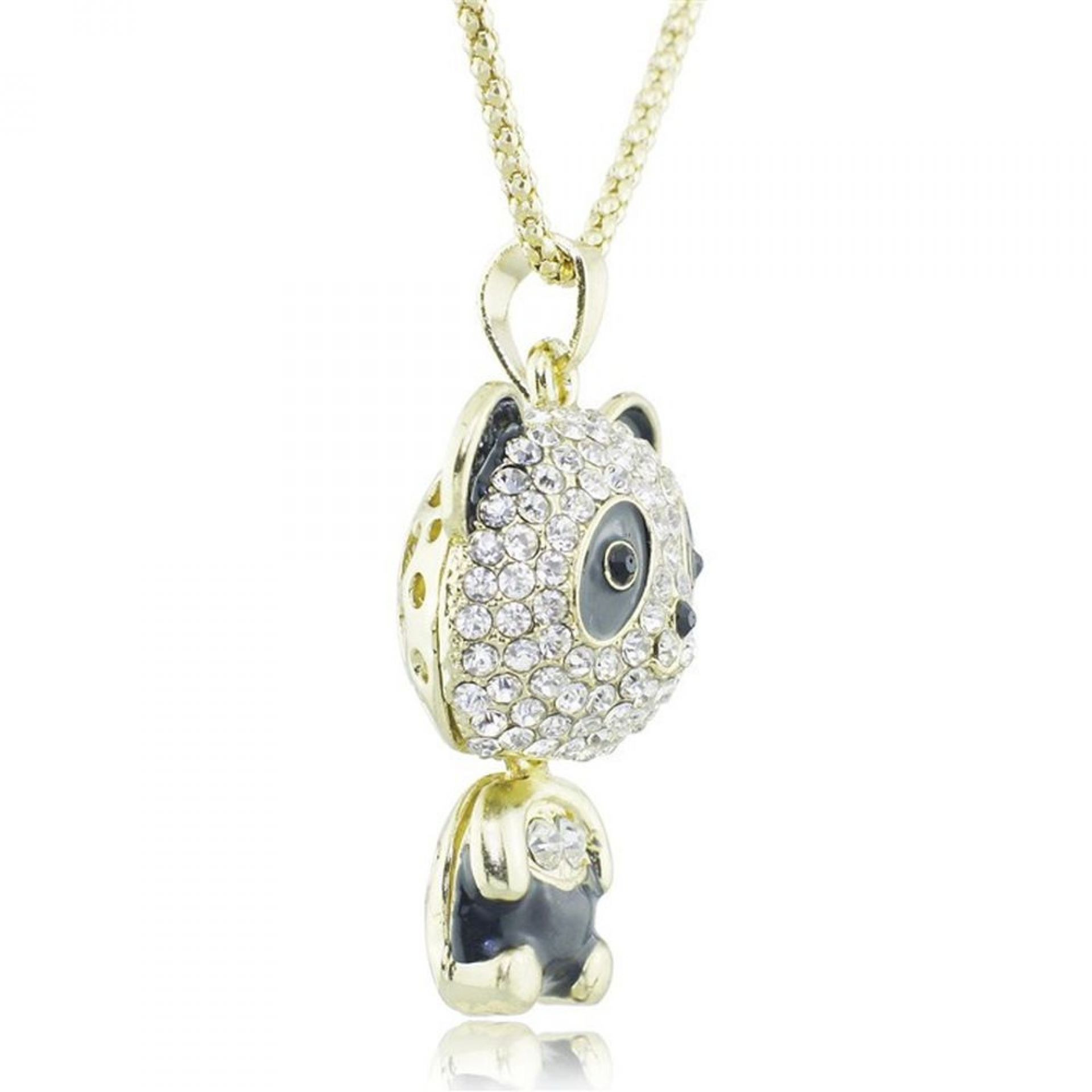 Anhänger Panda mit Strasssteine und Kette