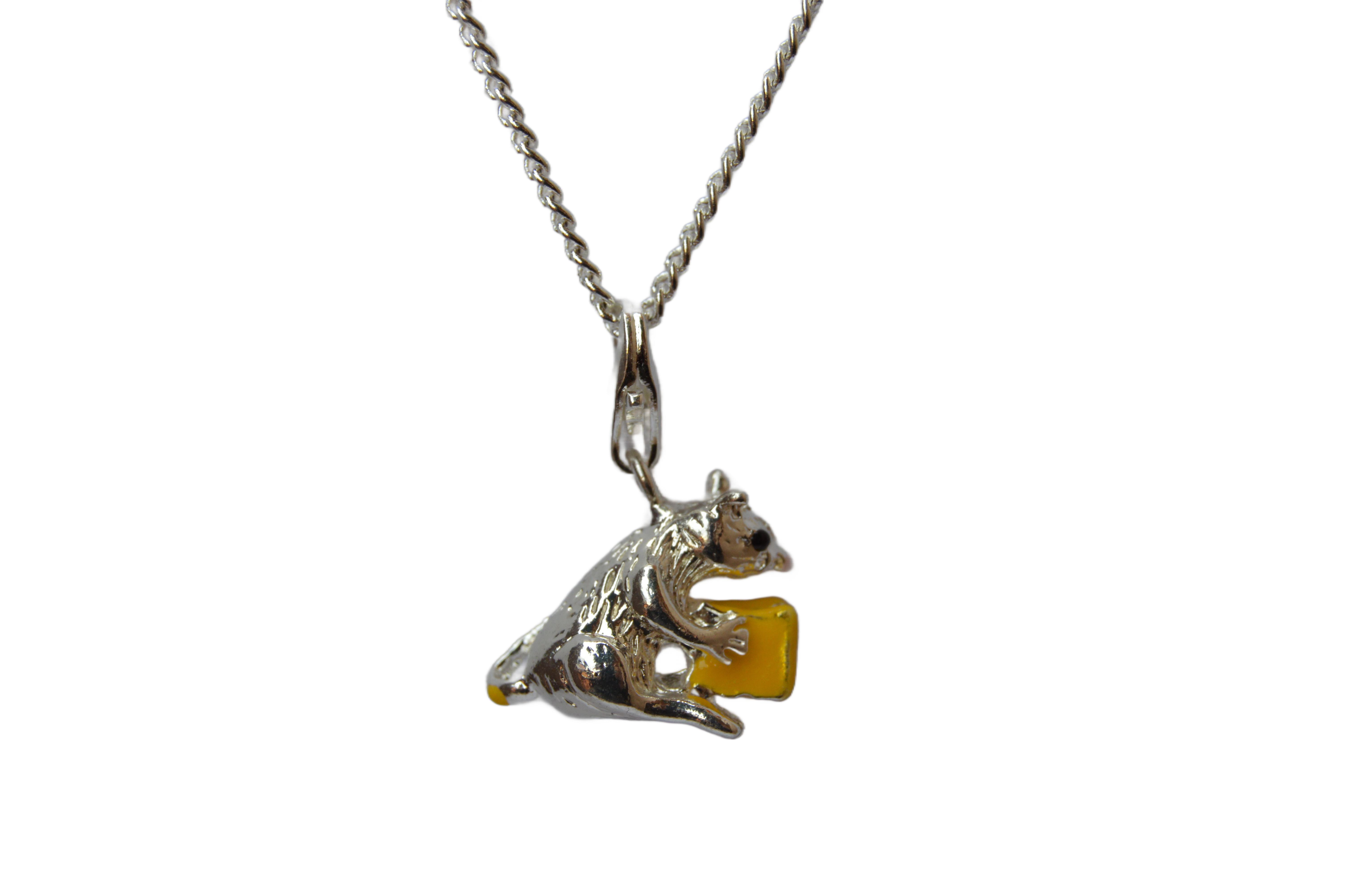 Charm Anhänger Maus mit Käse